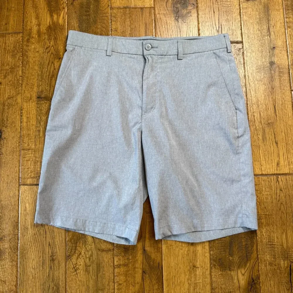 Grand Slam Performance Mens Golf Shorts Grey Size 34 Flat Front Active